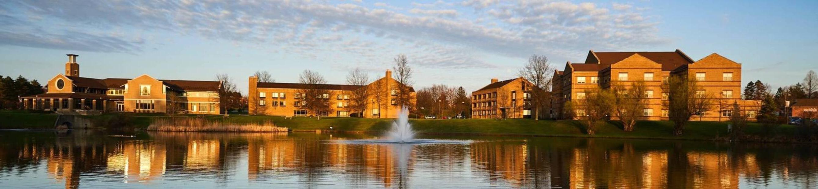 Ursuline college campus at dusk